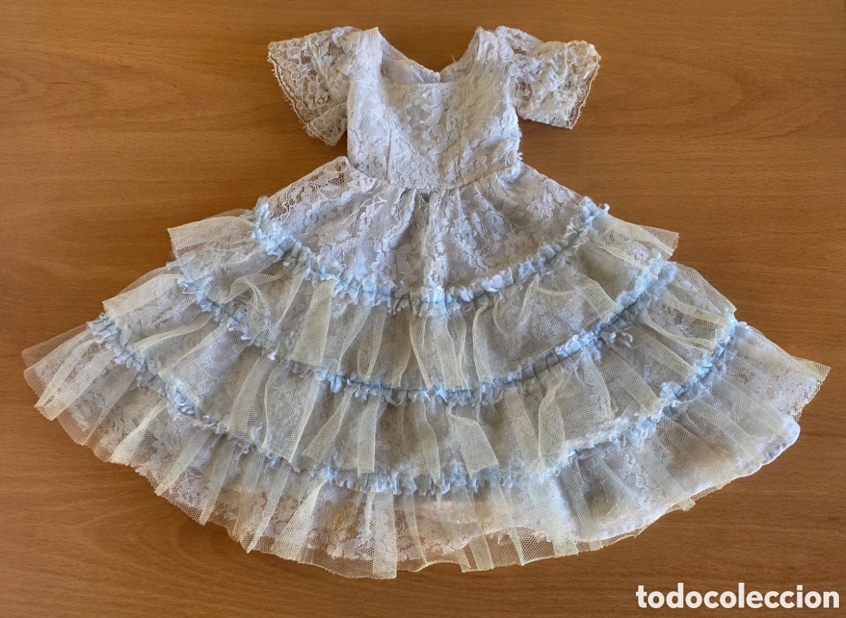 Reproducciones mu&ntilde;ecas espa&ntilde;olas: Vestido de Fiesta con Volantes para Mu&ntilde;eca - Juguete Retro