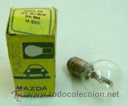 Automobili e Motociclette: BOMBILLA PARA COCHE MARCA MAZDA FARO -PERA 88 -6V 15/15W- BA 15d- M-220 -CON CAJA ORIGINAL-MEDIDA 6*