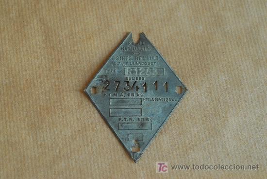 Coches y motocicletas: Placa de Renault. - Foto 1