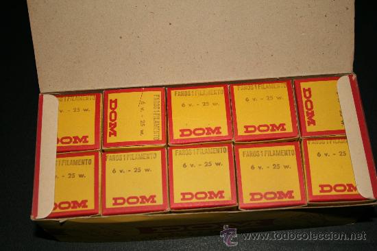 Automobili e Motociclette: Caja de lamparas faros 1 filamento. 6V. 25 W. Rosca E 14. Marca DOM