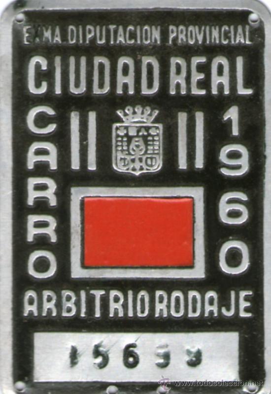 Autos und Motorr&auml;der: Matricula de Bicicleta. Ciudad Real 1960 6 x 9 cm