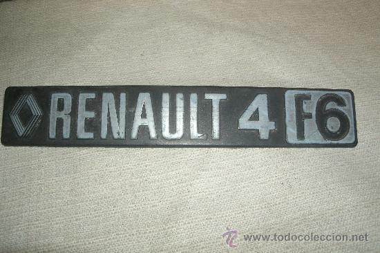 Voitures et Motocyclettes: ANAGRAMA ORIGINAL DE RENAUL 4 FS.