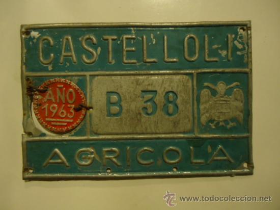 Voitures et Motocyclettes: ANTIGUA MATRICULA AGRICOLA A&Ntilde;O 1963 CASTELLOLI