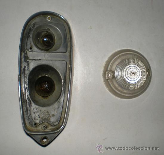 Autos und Motorr&auml;der: REPUESTO ORIGINAL PARA SEAT 600 - PORTALAMPARAS TRASERO DERECHO Y TULIPA INTERMITENTE DELANTERO.