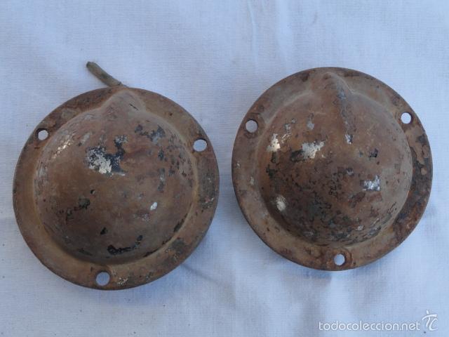 Automobili e Motociclette: PAREJA DE ANTIGUOS PARACHOQUES O LUCES DE UN COCHE O MOTO.