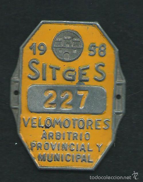 Autos und Motorr&auml;der: Matricula de Velomotor. Sitges. A&ntilde;o 1958,