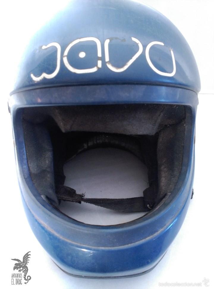 Autos und Motorr&auml;der: CASCO DE MOTO MARCA NOVA A&Ntilde;OS 90 COLOR AZUL TALLA M DECORACIONES URBANAS SHABBY CHIC