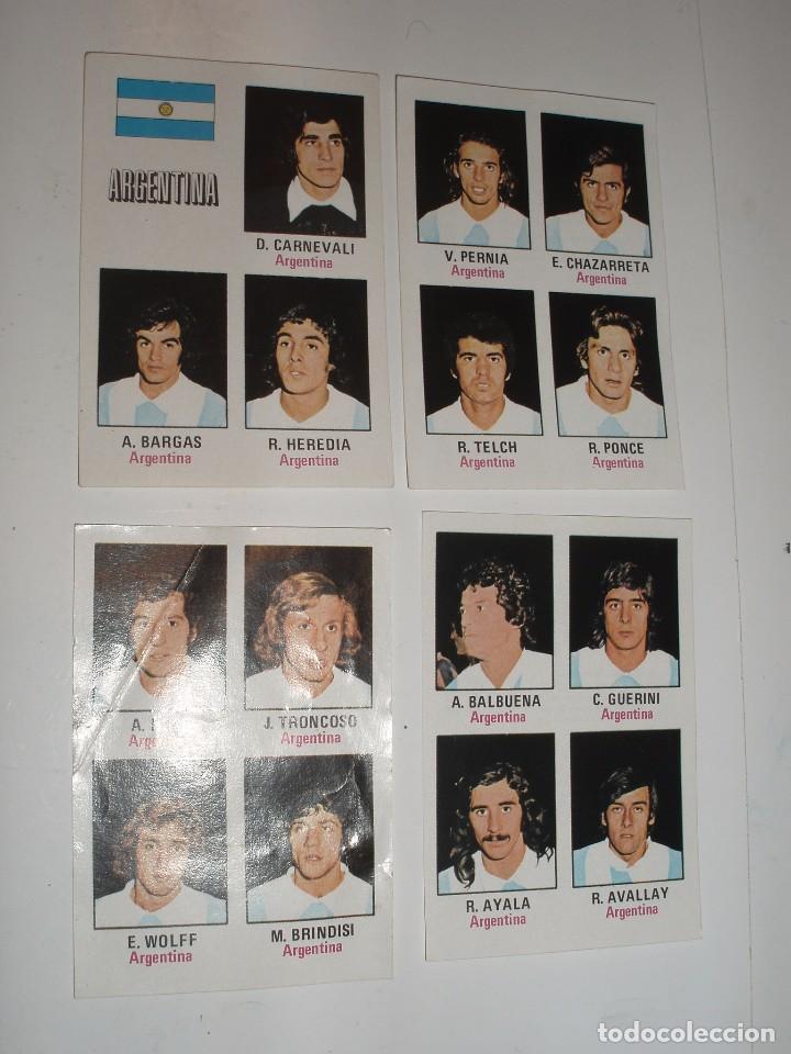 Autos und Motorr&auml;der: 4 CROMOS DEL ALBUM MUNICH-74 SELECCION ARGENTINA COCA-COLA