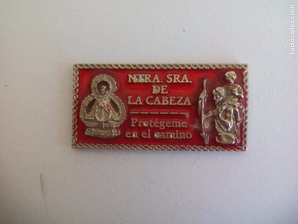 Autos und Motorr&auml;der: Antiguo adorno salpicadero de coche San Cristobal, Ntra Sra. de la Cabeza, protegeme en el camino