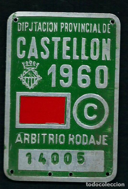 Autos und Motorr&auml;der: Matricula de Castellon. Arbitrio de Rodaje. C.  1960. Verde.