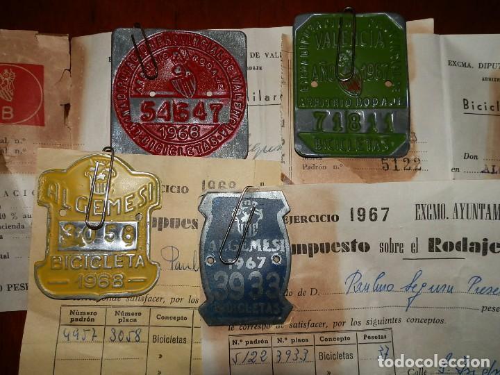 Automobili e Motociclette: CUATRO IMPUESTOS MUNICIPALES Y PROV. BICICLETAS,AYUNTAMIENTO ALGEMESI,DIPUTACION DE VALENCIA.1967-68