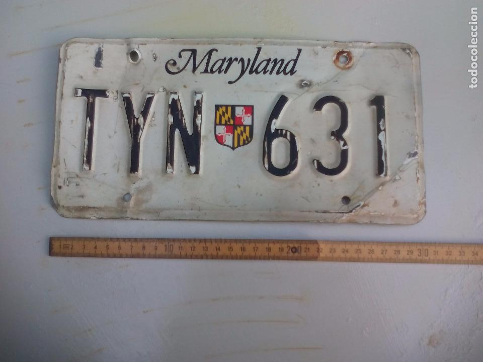 Automobili e Motociclette: Placa de matricula. Maryland. USA, U.S.A. Estados Unidos. License Plate