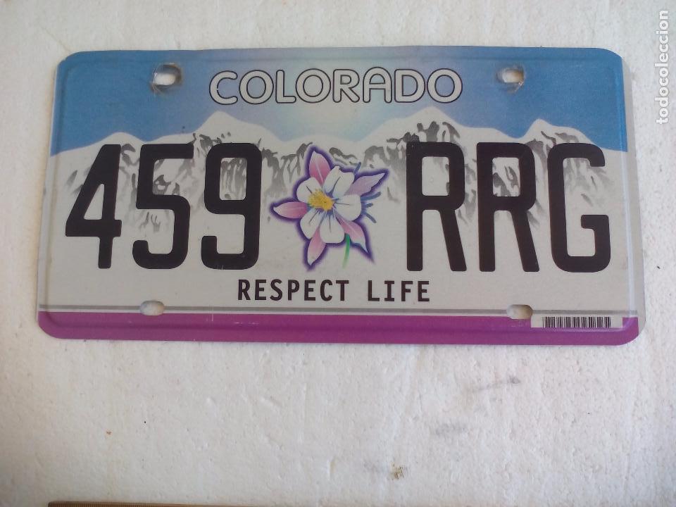 Autos und Motorr&auml;der: Placa de matricula de coche de Colorado. Respect Life. Estados Unidos.License Plate Tin sign