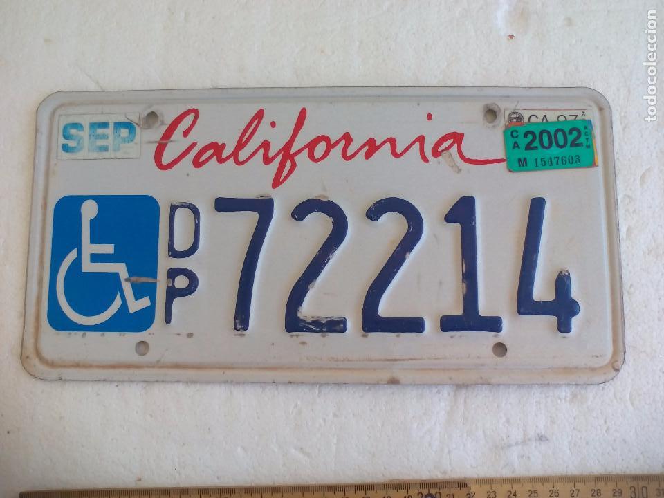 Autos und Motorr&auml;der: Placa de matricula de coche de California. Minusvalido. Estados Unidos.License Plate Tin sign