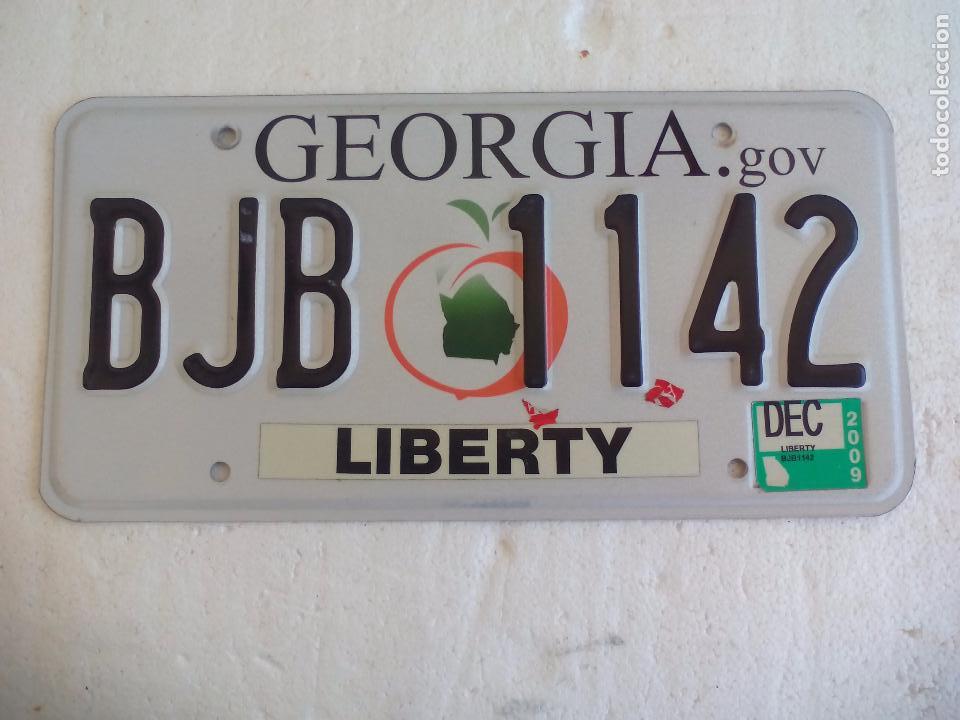 Autos und Motorr&auml;der: Placa de matricula de coche de Georgia. Liberty. Estados Unidos.License Plate Tin sign