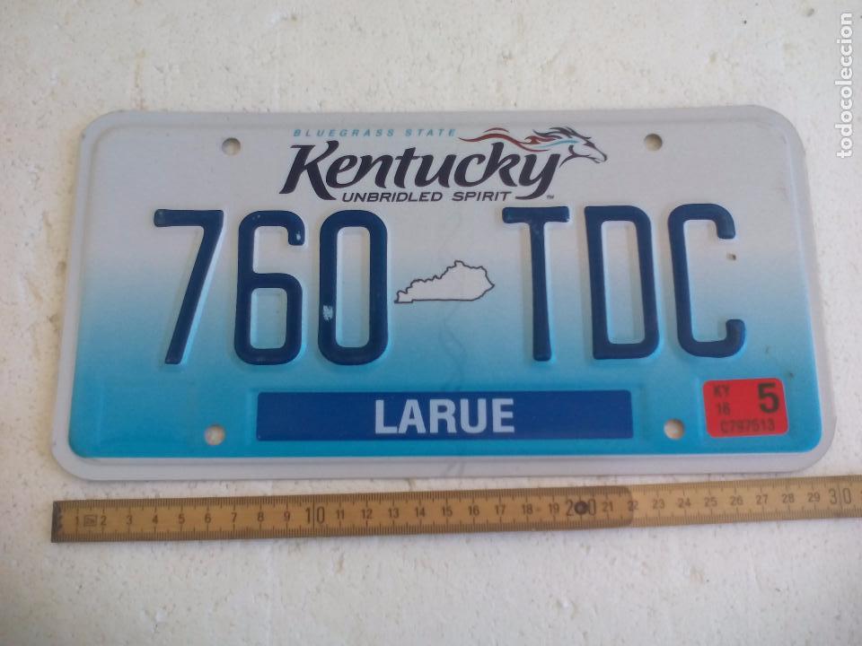 Automobili e Motociclette: Placa de matricula de coche Kentucky. Larue.Unbridled. USA. Estados Unidos. License Plate Tin sign