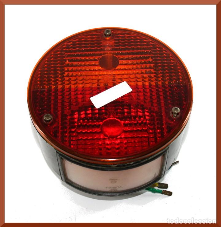 Coches y Motocicletas: Piloto Redondo Camion Trasero Renault Con Luz De Matricula - Rojo Y Ambar - Retro Vintage