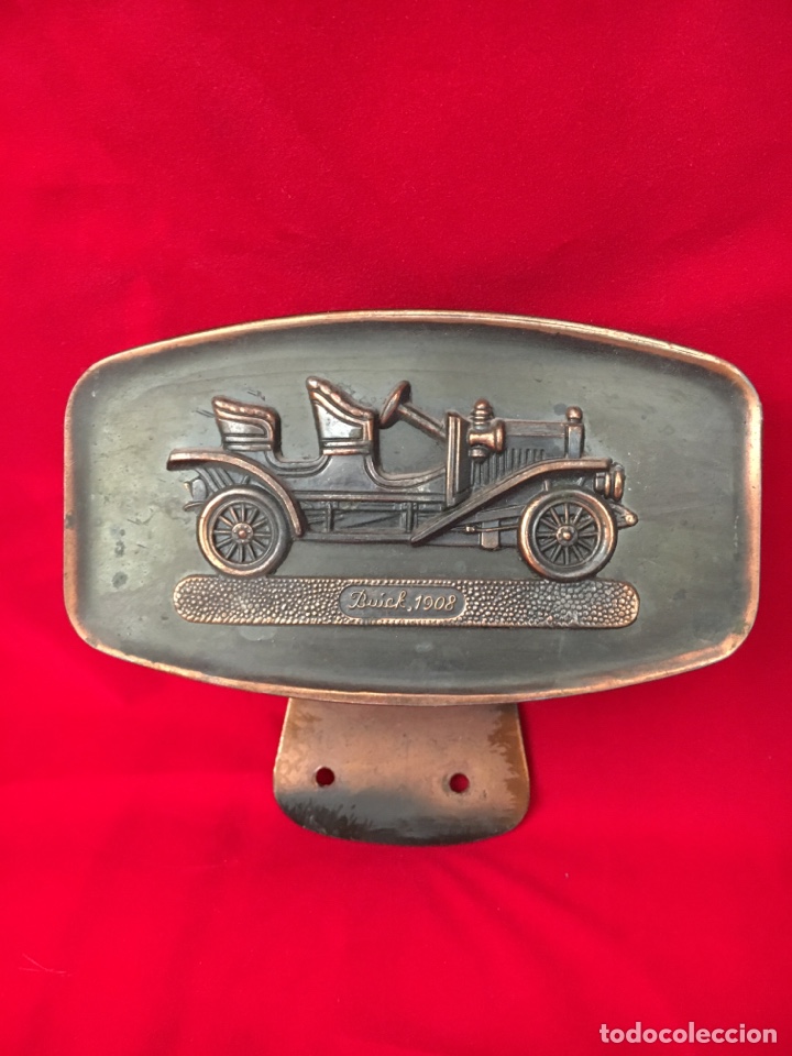 Autos und Motorr&auml;der: Antigua placa met&aacute;lica Coche Buick 1908