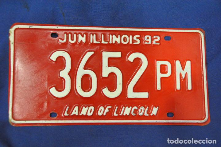 Voitures et Motocyclettes: Placa matr&iacute;cula de coche o autom&oacute;vil. Estados Unidos. Illinois