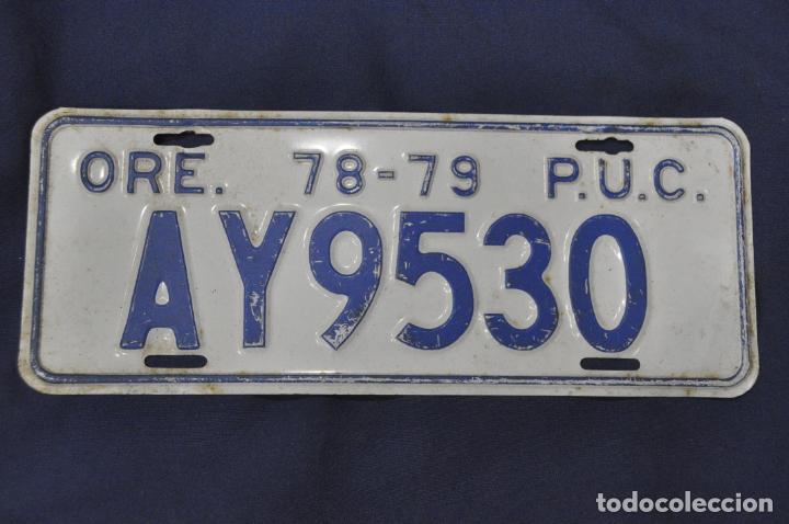 Voitures et Motocyclettes: Placa matr&iacute;cula de coche o autom&oacute;vil. Estados Unidos. Oregon.