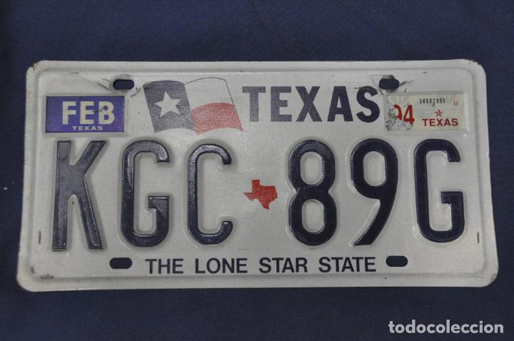 Voitures et Motocyclettes: Placa matr&iacute;cula de coche o autom&oacute;vil. Estados Unidos. Texas.