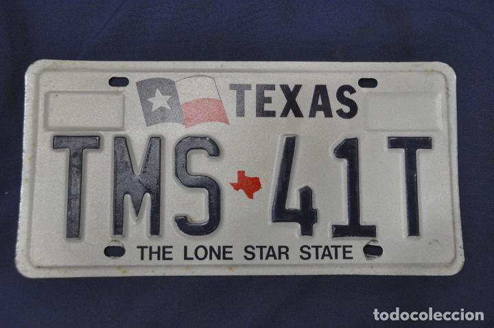 Voitures et Motocyclettes: Placa matr&iacute;cula de coche o autom&oacute;vil. Estados Unidos. Texas.
