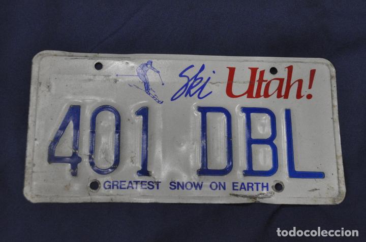 Voitures et Motocyclettes: Placa matr&iacute;cula de coche o autom&oacute;vil. Estados Unidos. Utah.