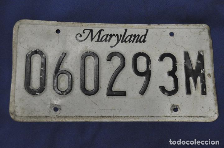Voitures et Motocyclettes: Placa matr&iacute;cula de coche o autom&oacute;vil. Estados Unidos. Maryland,