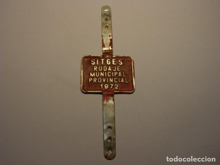Voitures et Motocyclettes: Placa de rodaje de veh&iacute;culo, A&ntilde;o 1972.