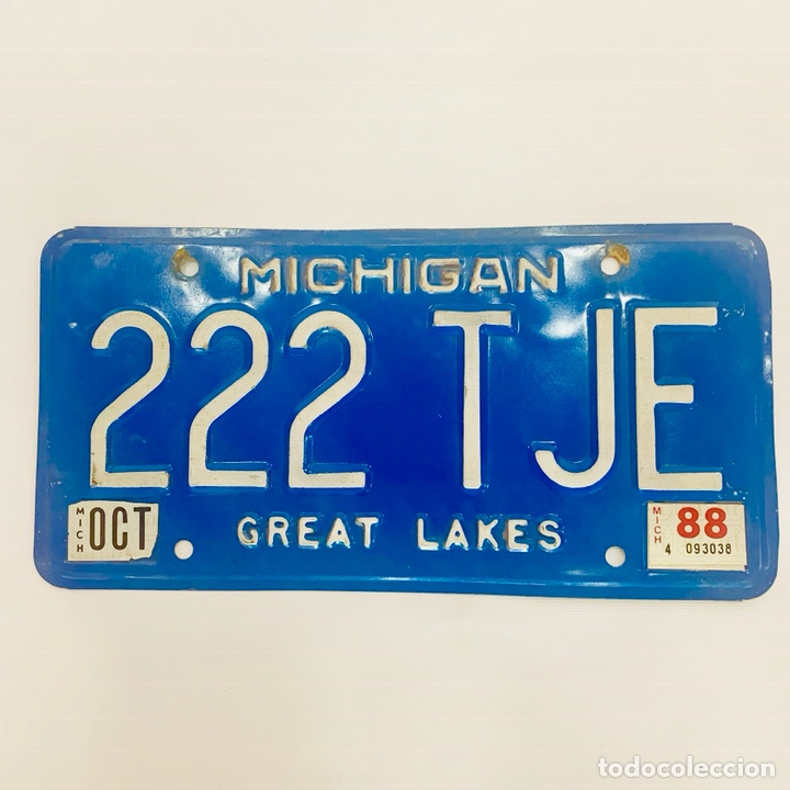 Voitures et Motocyclettes: Matr&iacute;cula MICHIGAN 1988