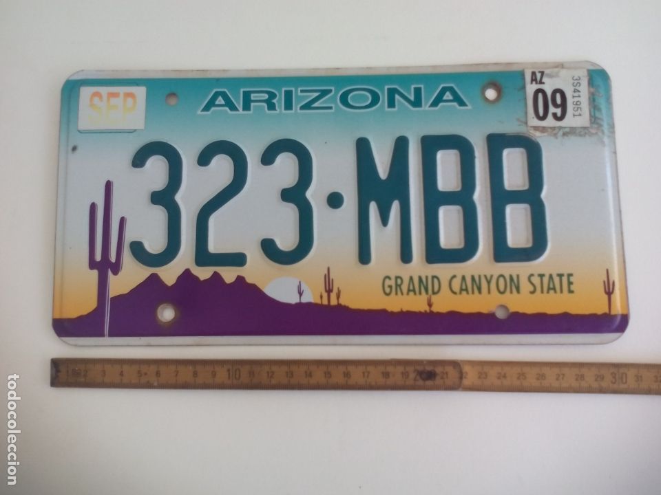 Autos und Motorr&auml;der: Placa matricula de coche. ARIZONA, GRAND CANYON STATE. USA Estados UnidosLicense Plate Tin sign
