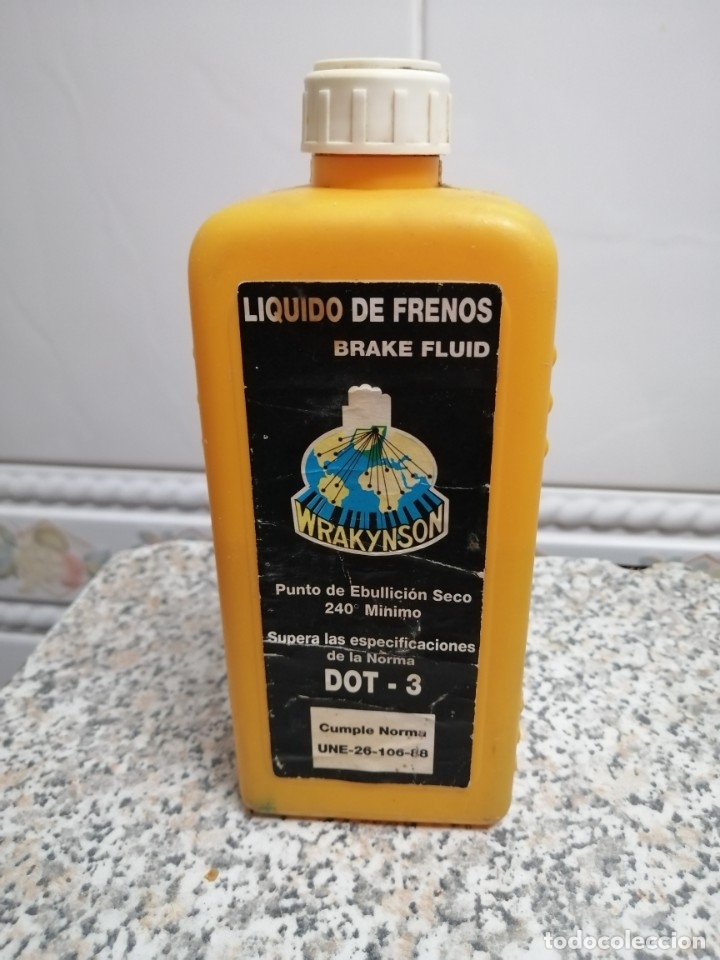 Automobili e Motociclette: ANTIGUO BOTE LIQUIDO DE FRENOS WRAKYNSON CON PARTE DEL PRODUCTO
