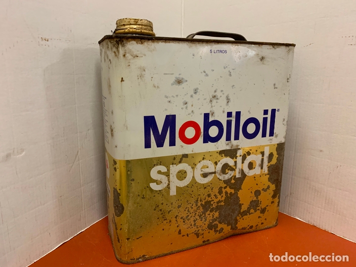 Automobili e Motociclette: Antigua lata de aceite para automovil. MOBIL OIL SPECIAL. Mide aprox 25cms altura