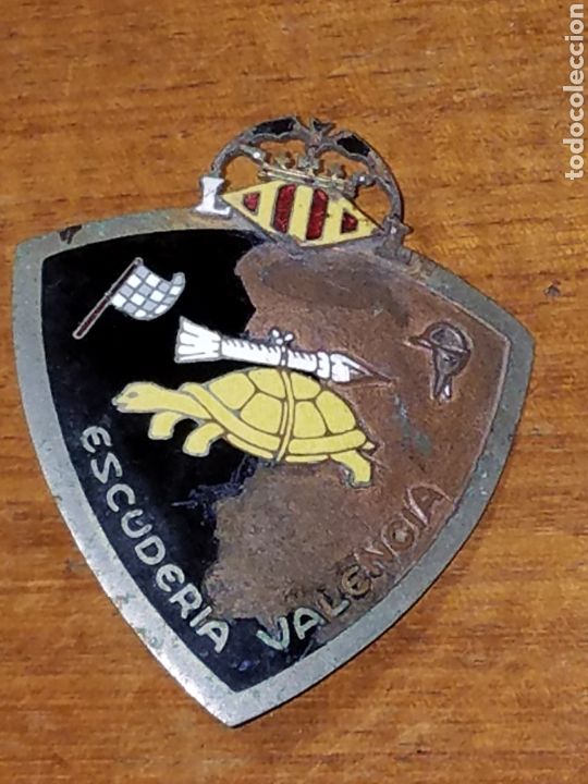 Autos und Motorr&auml;der: Antiguo escudo,placa,emblema,insignia,adorno para coche ESCUDERIA VALENCIANA