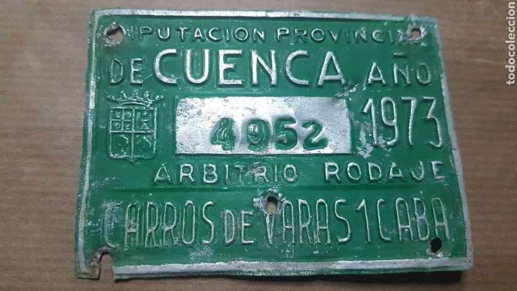 Autos und Motorr&auml;der: Antigua matr&iacute;cula cuenca 1973 carros varas de 1 caba