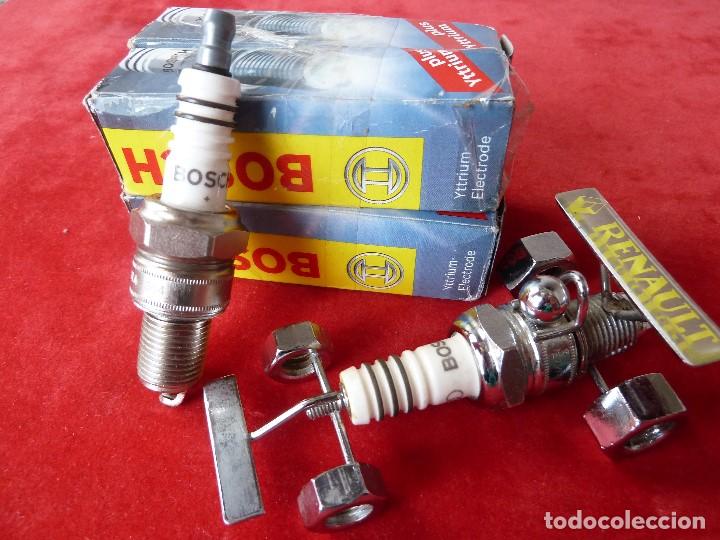 Automobili e Motociclette: JUEGO BUJIAS ENCENDIDO-BOSCH&middot;SUPER PLUS WR8DC +3=BOLIDO DECORATIVO F1 RENAULT