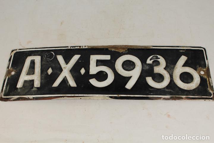 Automobili e Motociclette: matricula de vehiculo antigua de porcelana  Vintage,