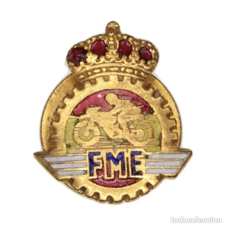 Autos und Motorr&auml;der: Antigua insignia de ojal o solapa esmaltada FME ( Federaci&oacute;n de Motociclismo Espa&ntilde;ol )