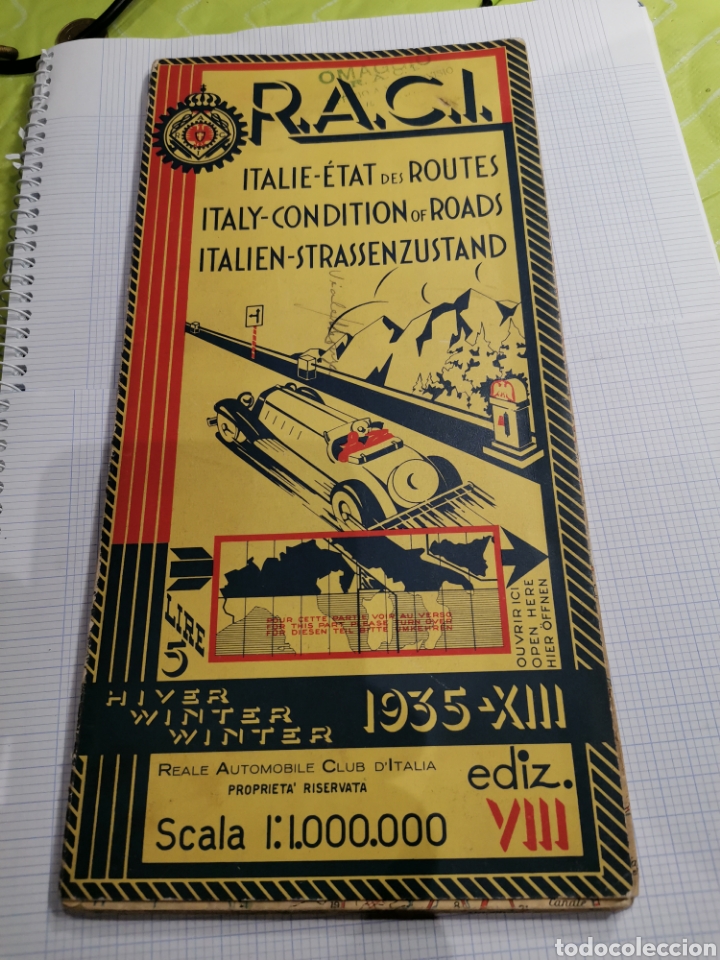 Autos und Motorr&auml;der: Mapa de carreteras de Italia R. A. C. I 1935