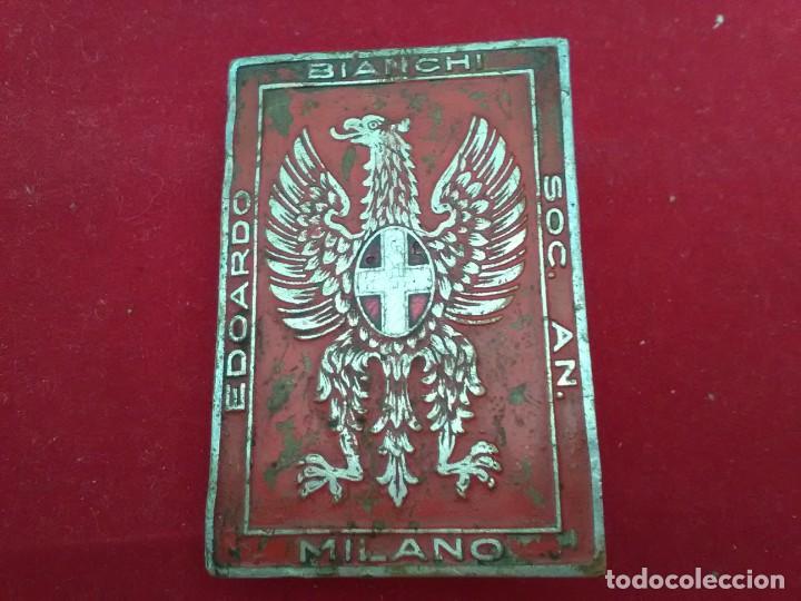 Autos und Motorr&auml;der: INSIGNIA MUY ANTIGUA DE COCHE BIANCHI DE PRINCIPIO DE SIGLO . HAN ECHO UNA HEBILLA CON ELLA