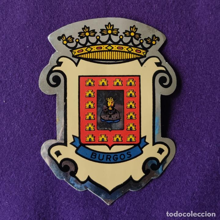 Autos und Motorr&auml;der: ANTIGUO ADHESIVO DISTINTIVO PARA COCHE Y MOTO. ESCUDO DE BURGOS. A&Ntilde;OS 60. ORIGINAL.