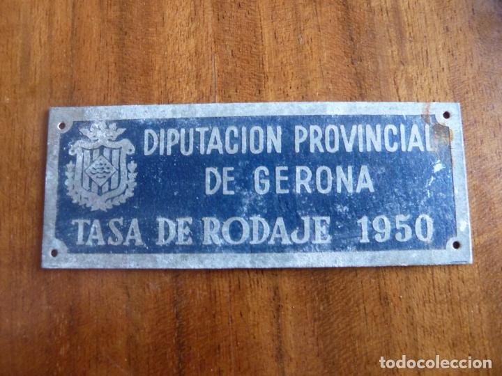 Autos und Motorr&auml;der: placa original antigua tasa rodaje 1950 gerona girona