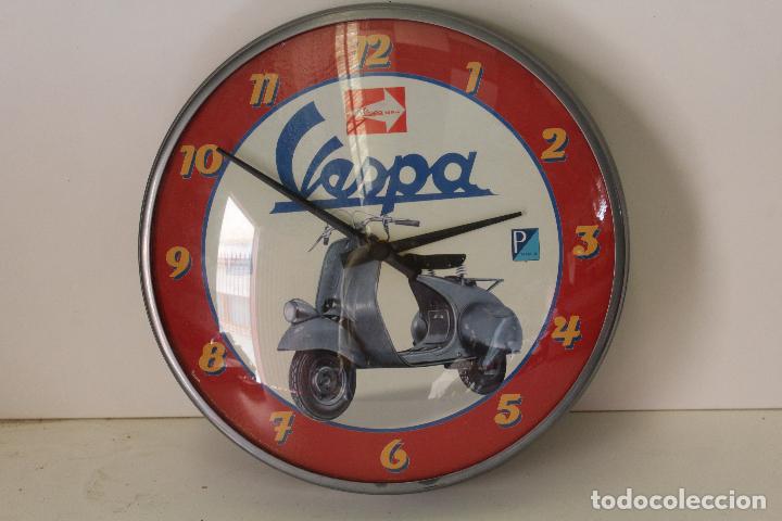 Coches y Motocicletas: Vespa Servicio Reloj de Pared Acero Inoxidable Silent Cuarzo Garaje