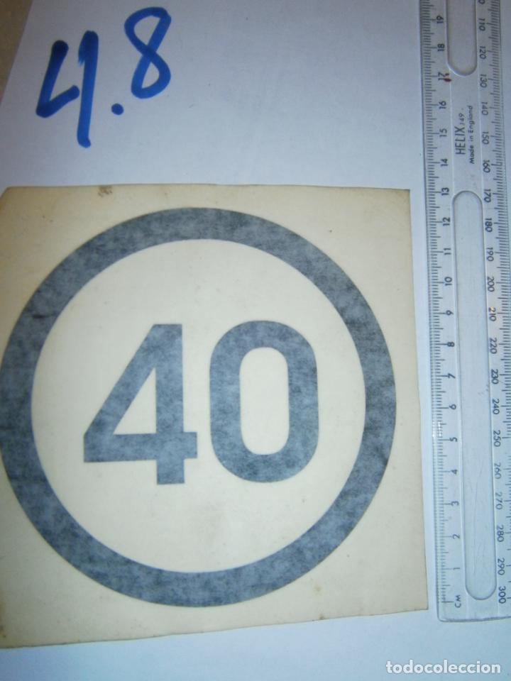 Automobili e Motociclette: ANTIGUO NUMERO PEGATINA TRANSFERIBLE PARA COCHE CLASICO O SIMILARES NUEVO SIN USAR IMPECABLE - N&ordm; 40
