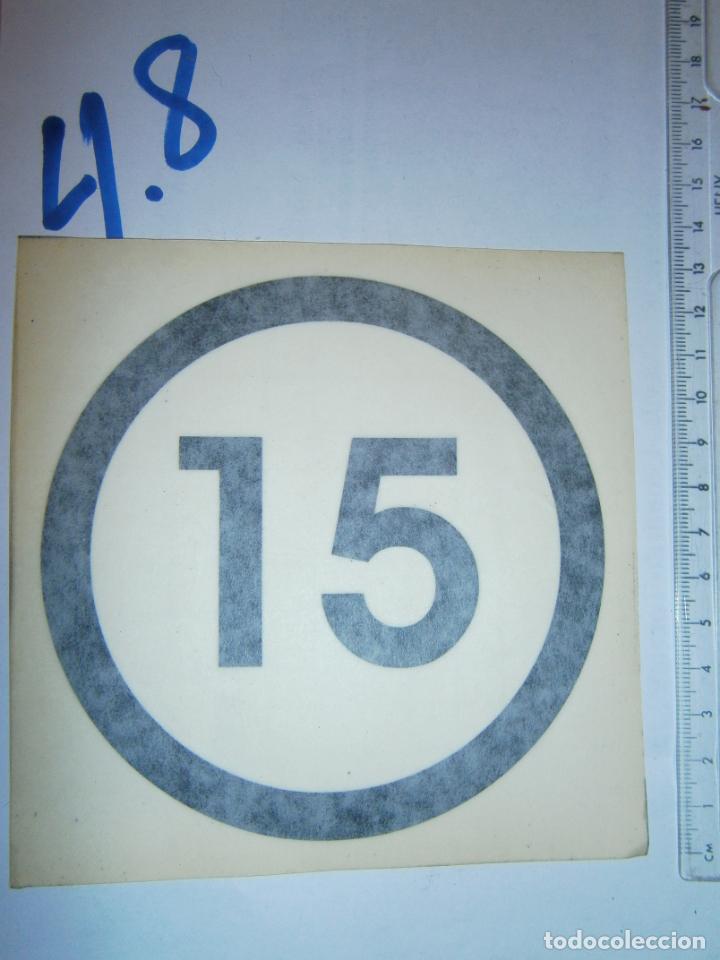 Automobili e Motociclette: ANTIGUO NUMERO PEGATINA TRANSFERIBLE PARA COCHE CLASICO O SIMILARES NUEVO SIN USAR IMPECABLE - N&ordm; 15