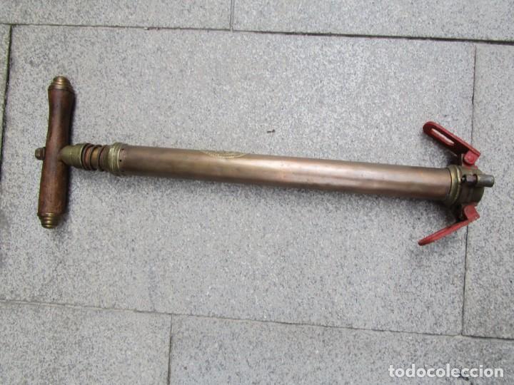 Automobili e Motociclette: ANTIGUA BOMBA DE AIRE INGLESA, DE PIE, BRONCE ' HATTERSLEY SHEFFIELD ' 59CM 1.8KG APROX 1930 + INFO