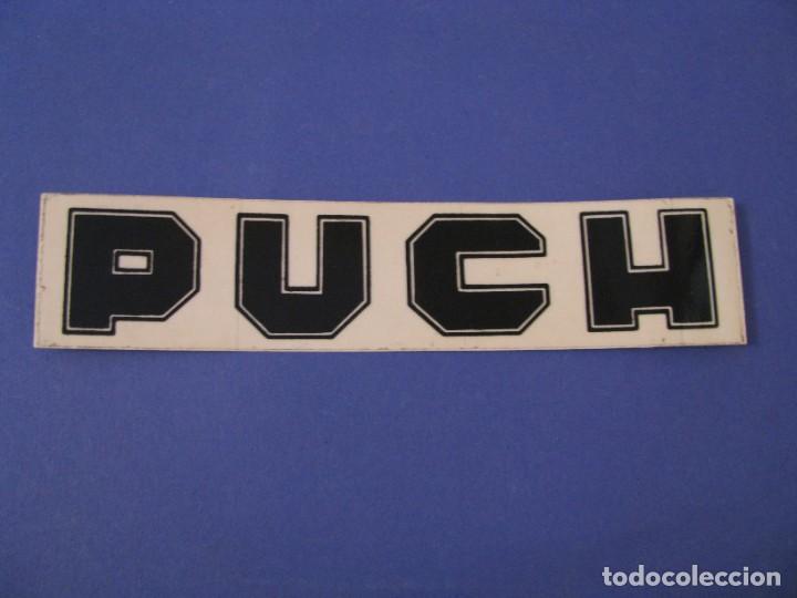 Automobili e Motociclette: ADHESIVO DE LA MOTO PUCH. 15,5X3,5 CM. FONDO TRANSPARENTE.