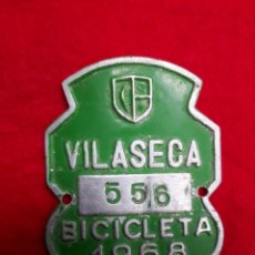 Coches y Motocicletas: MATRICULA DE BICICLETA VILASECA 1968. Lote 311400758