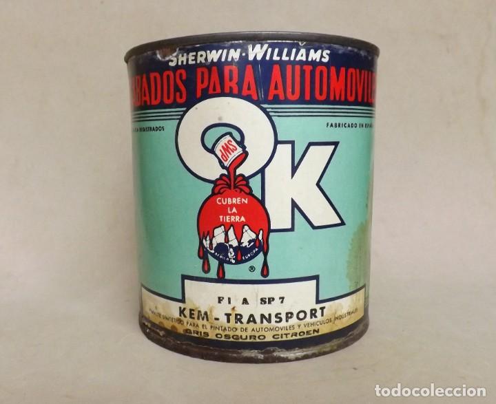 Coches y Motocicletas: BOTE ANTIGUO DE PINTURA PARA COCHE, GRIS OSCURO CITROEN 1 LT. - SHERWIN WILLIAMS,KEM TRANSPORT