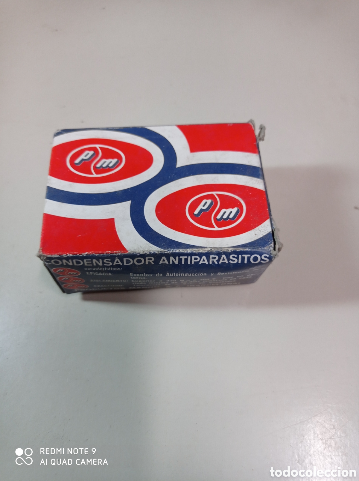 Autos und Motorr&auml;der: Antiguo condensador antiparasitos marca PM. Productos Magno S.A Barcelona.
